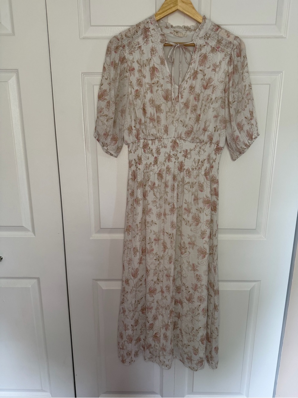 Floral Womens Maxi Dress Size Large Prairie Cottagecore Milkmaid Western Fairy